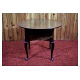 Round Flip Top Side / End Table with Cabriole Legs