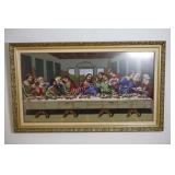 Large Needle Point Frame "Last Supper" Artwork