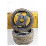 Industrial Antique Solid Wood XLarge Pulley
