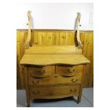 Victorian Pine Washstand with Lyre Frame