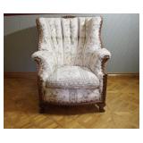 Carved High Back Arm Reading Chair