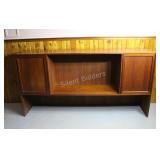 Teak Headboard with Built in Cupboard & Shelf
