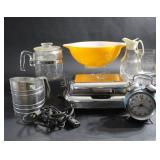 Retro Waffle Maker, Pyrex Bowl & Coffee Pot