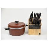 Ronco Knife Block Set with Wear Eve Pot