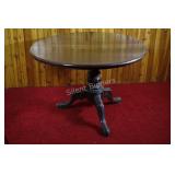 Solid Round Table Top with Turned Pedestal Base