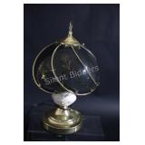 Brass Glass Painted & Ceramic Table Lamp
