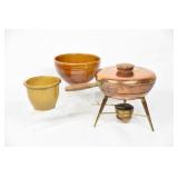 Copper Chafing Dish, McCoy & Artisian Bowl