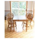 Pine Rectangular Table & Four Arrow Back Chairs