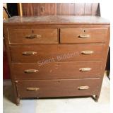 Retro Five Drawer Solid Wood Dresser