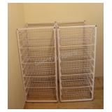 Two Tier Metal Portable Storage Five Basket Units