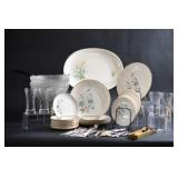 Johnson Bros China Set & Glass Bowls & Cutlery