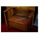Handcrafted Solid Tiger Oak Storage Bench