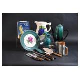 Blue Mountain Pottery, Cake Plate & Pitcher