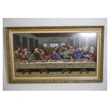 Large Needle Point Frame "Last Supper" Artwork