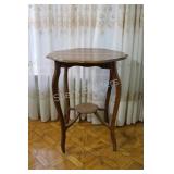 Pie Shape Tapered Queen Anne Style Side Table