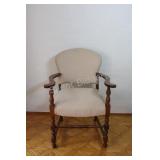 Parlor Wood Arm Chair with Turned Legs