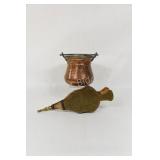 Copper & Brass Handle Pot &  Bellow Blower