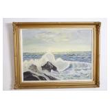 Signed Ocean Wood Carved Framed Artwork