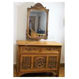 Hand-Carved 19thC Oak Dresser