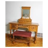 Hand-Carved 19thC Vanity Dressing Table