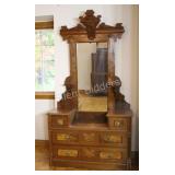 Victorian Walnut & Veneer Dressing Table, 19th C