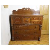 Victorian Oak & Burl Dresser, 19th C