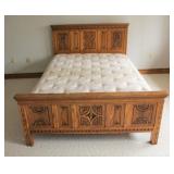 Double Carved Head, Foot, Side Rails & Mattress