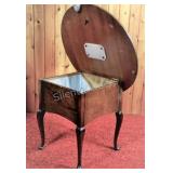 Round Flip Top Side / End Table with Cabriole Legs