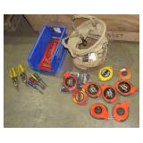 Tool Bag, Box Cutters and Measuring Tape-