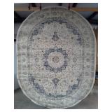 Blue Oval Area Rug-
