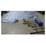 Tarps and Metal Tool Box-