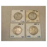 (qty - 4) Walking Liberty Half Dollars-