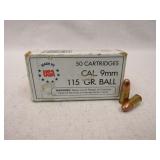 (qty - 50rds) Olin 9mm Ammo-