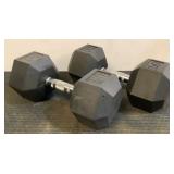 (2) 50 Lb. Rubber Hex Dumbbells