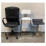 (3) Stools & Office Chair