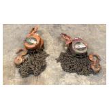 (2) Harrington 3 Ton Chain Hoists