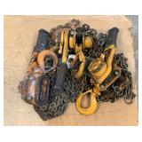 (3) Harrington 1-1/2 Ton Ratchet Chain Hoists