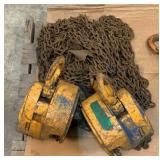 (2) Harrington 1 Ton Chain Hoists