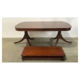 Antique Mahogany Rolling Leaf Table