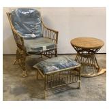 Patio Chair w/ Footrest & Table