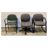 (2) Rolling Chair And Stationary Chairs