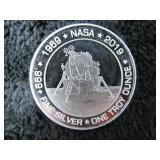 1 Troy Ounce NASA Apollo 11 Silver Round-