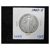 1943-S Walking Liberty Silver Half Dollar-
