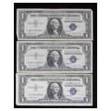 (qty - 3) 1957 B Series $1 Silver Certificate-