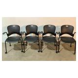 (qty - 4) Caper Stacking, Rolling Office Chairs-