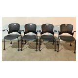 (qty - 4) Caper Stacking, Rolling Office Chairs-