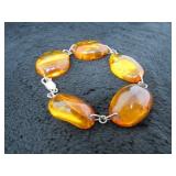 Amber Resin Sterling Bracelet-