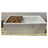 Elkay Porcelain Sink With Sliding Cutting Boar