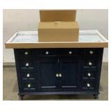 Signature Hardware Vanity With Marble Top And Sink