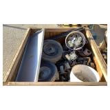 Crate of Assorted Wheels and Casters